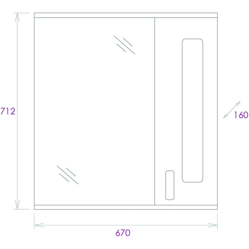 Комплект мебели белый глянец 70 см Onika Кристалл 107024 + UM-ERI70/1 + 206706