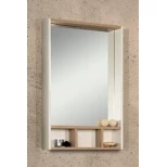 Изображение товара зеркальный шкаф йорк 60 белый глянец/дуб сонома aquaton 1a170102yoad0