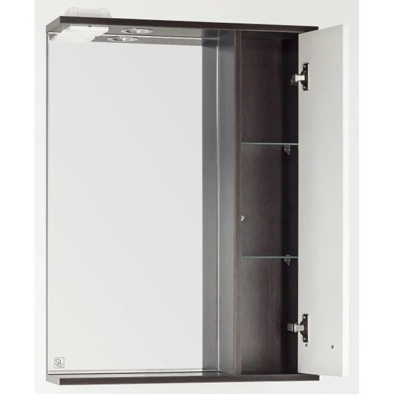 Зеркальный шкаф 60x83 см венге/белый глянец Style Line Панда Стиль ЛС-00000088