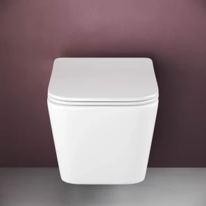 Изображение товара унитаз подвесной ceramica nova metric cn3007 безободковый, с сиденьем микролифт, белый