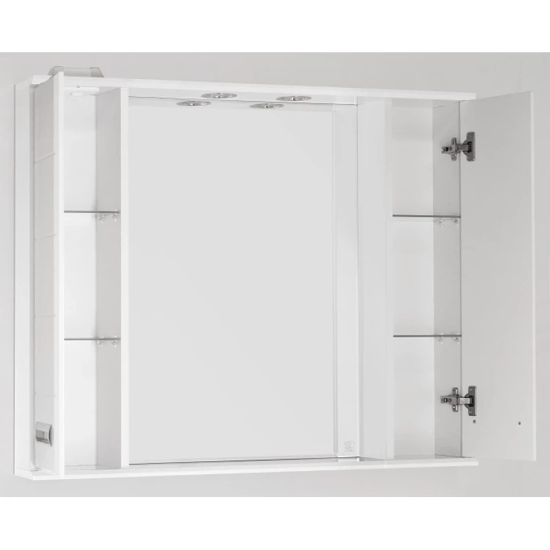Зеркальный шкаф 100x83 см белый глянец Style Line Ирис ЛС-00000175