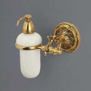 Изображение товара дозатор жидкого мыла с держателем античное золото art&max barocco am-1788-do-ant