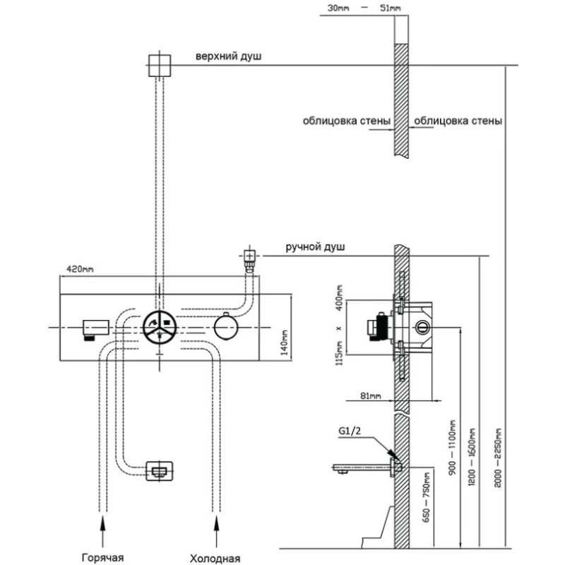 Термостат для ванны Vincea VSCV-432TCH