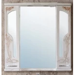 Изображение товара зеркальный шкаф 92x96,5 см белое дерево медная патина atoll барселона