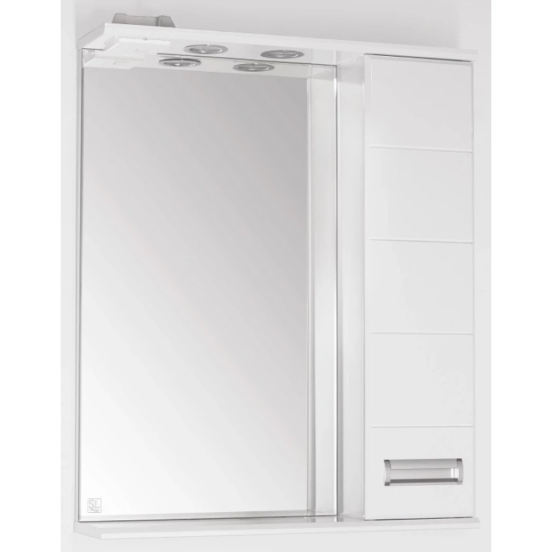 Зеркальный шкаф 65x83 см белый глянец Style Line Ирис ЛС-00000019