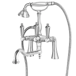 Изображение товара смеситель на борт ванны с ручным душем хром, ручки металл cezares first first-pbv2-01-m