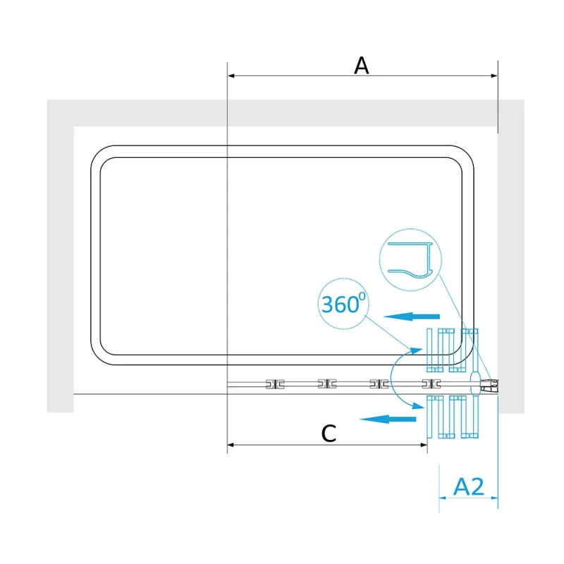 Шторка для ванны 120 см RGW SC-22 Screens 03112212-11 прозрачное