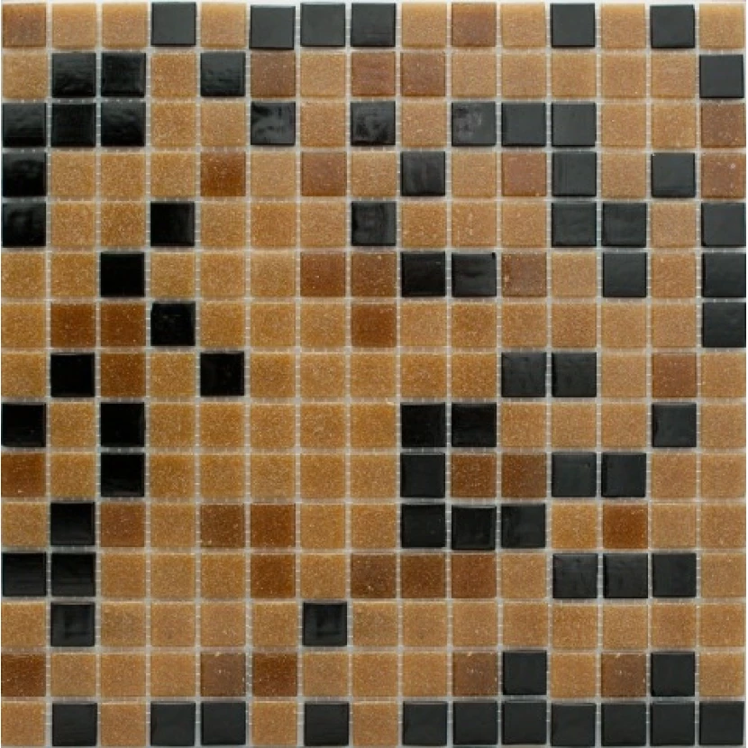 Стеклянная плитка мозаика MIX8 стекло черно-коричневый (бумага)(2,0*2,0*0,4) 32,7*32,7