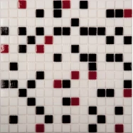 Стеклянная плитка мозаика MIX9 стекло красно-черный (бумага)(2,0*2,0*0,4) 32,7*32,7