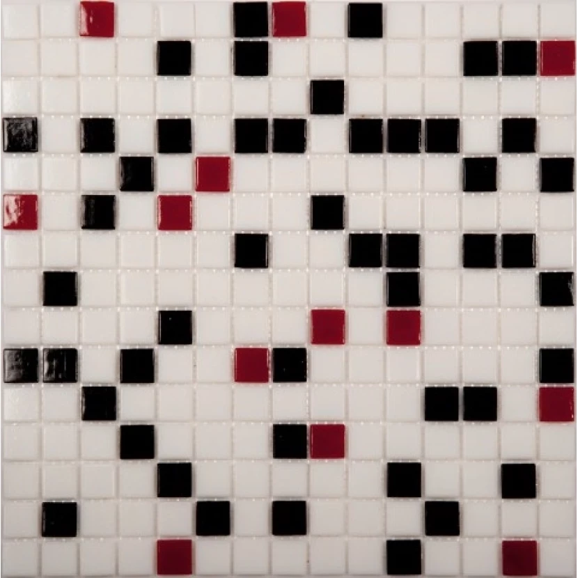 Стеклянная плитка мозаика MIX9 стекло красно-черный (бумага)(2,0*2,0*0,4) 32,7*32,7