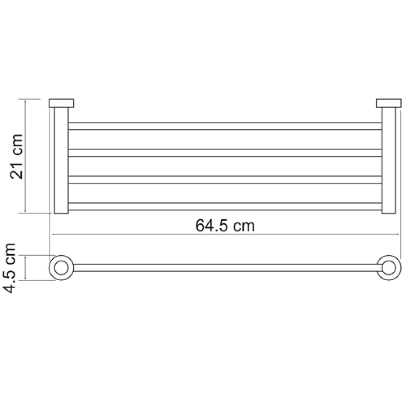 Полка для полотенец 64,5 см WasserKRAFT Donau K-9411