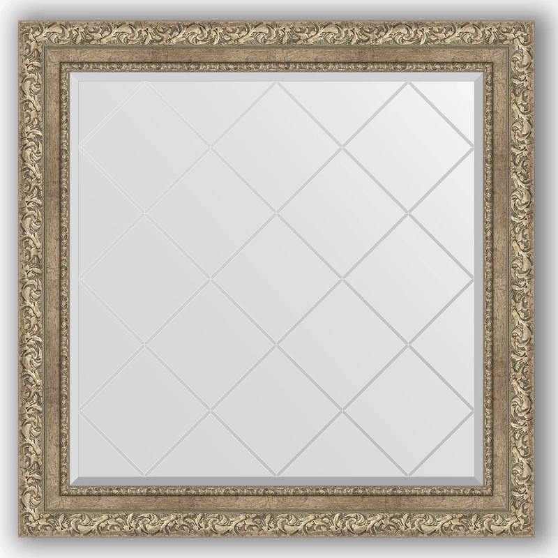Зеркало 85x85 см виньетка античное серебро Evoform Exclusive-G BY 4315