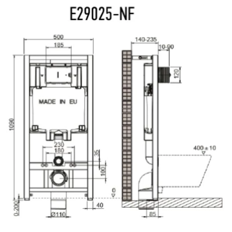Комплект подвесной унитаз Teka Nexos 117320001 + система инсталляции E29025-NF + E29027-CP