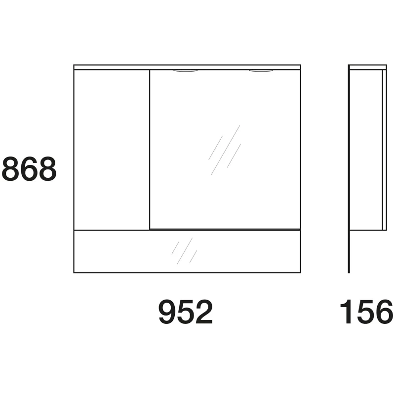 Зеркальный шкаф белый глянец 95,2x86,8 см Edelform Amata 2-809-00-S