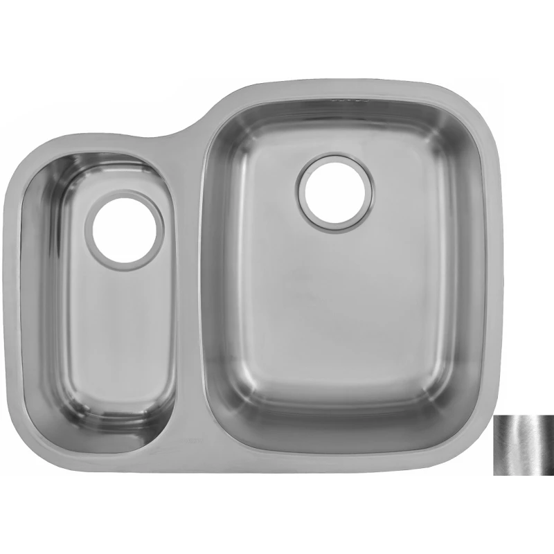 Кухонная мойка полированная сталь Ukinox Модерн MOP669.517 15GT10P R